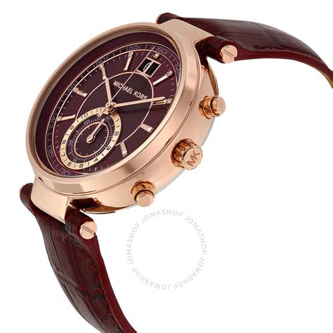 Michael Kors Sawyer Burgundy Dial Burgundy 